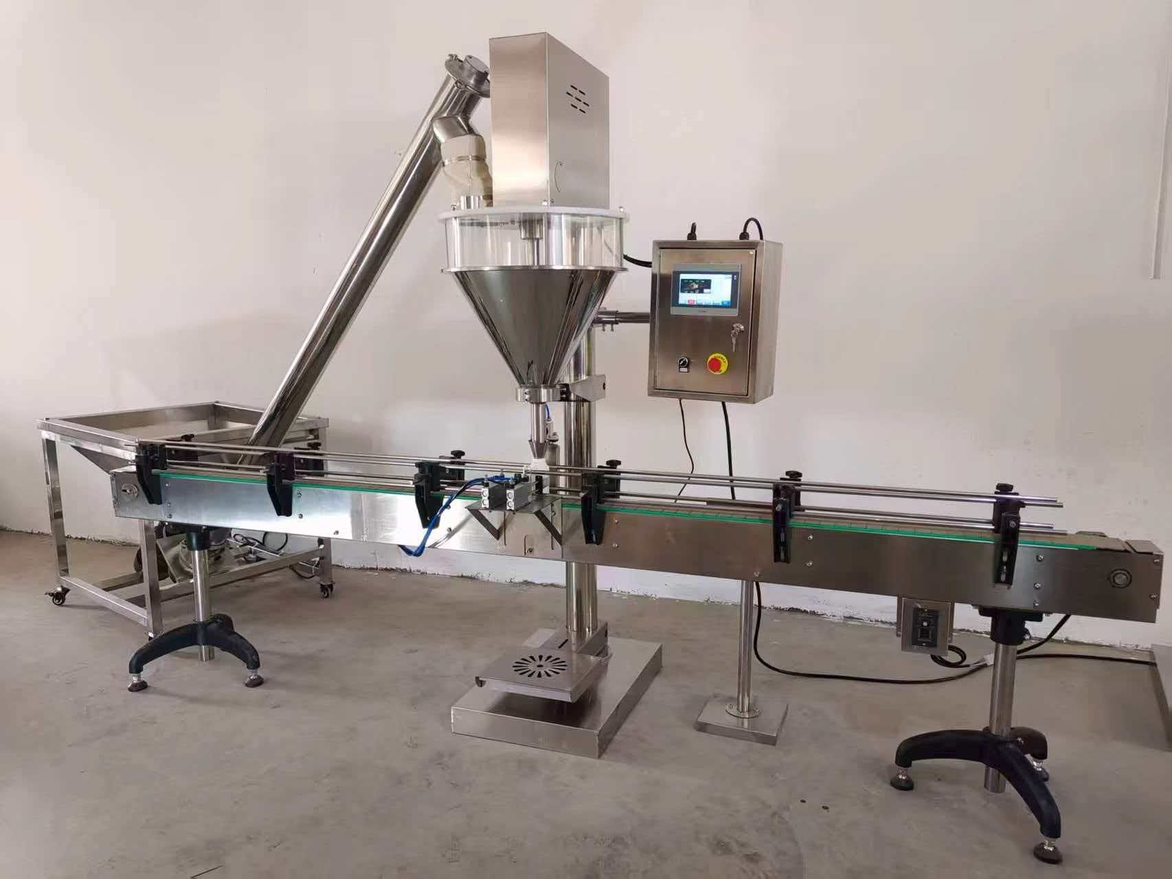 High precision auger powder filling machine with conveyor