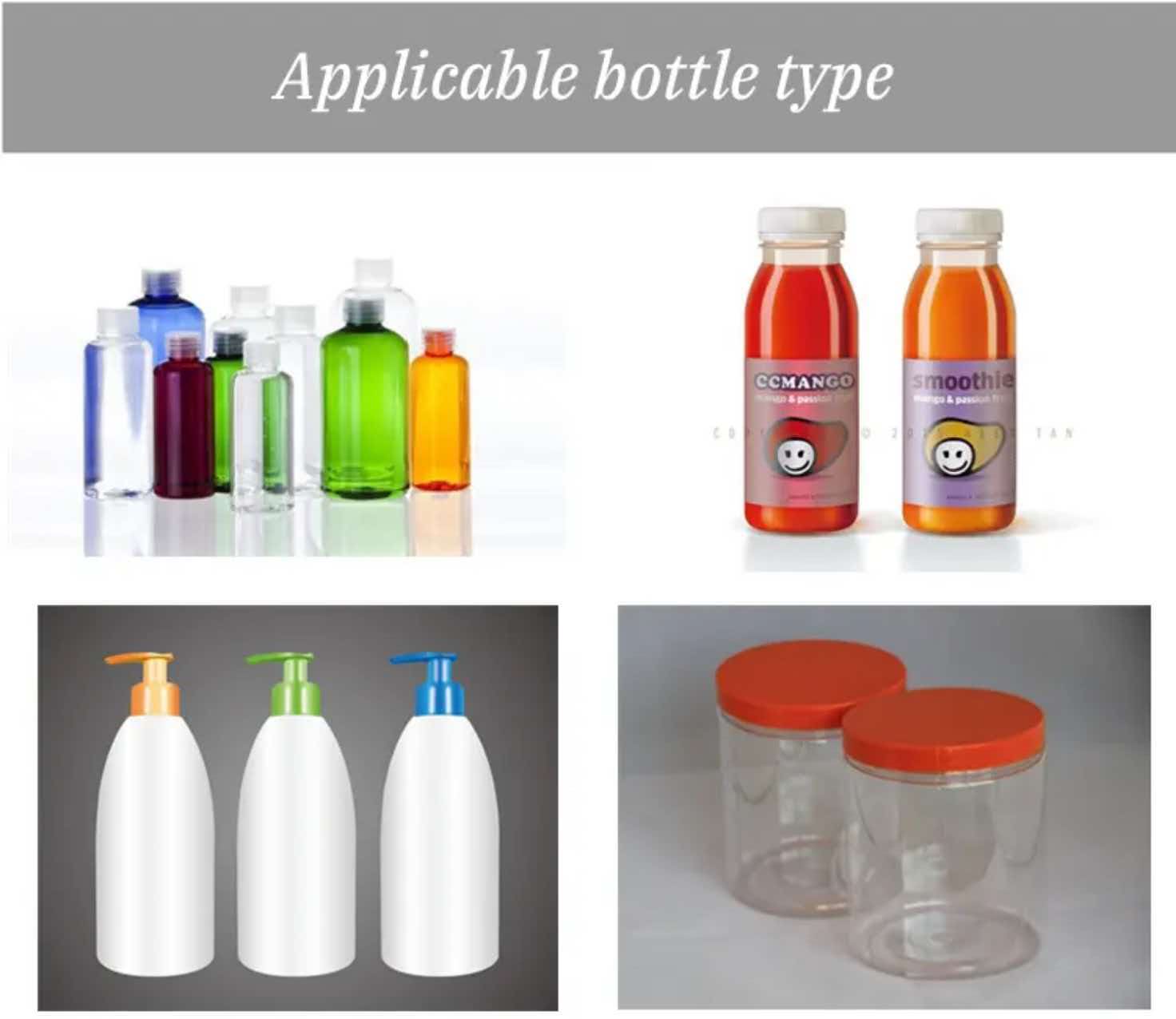 Round bottles and jars suitable for desktop labeling machine