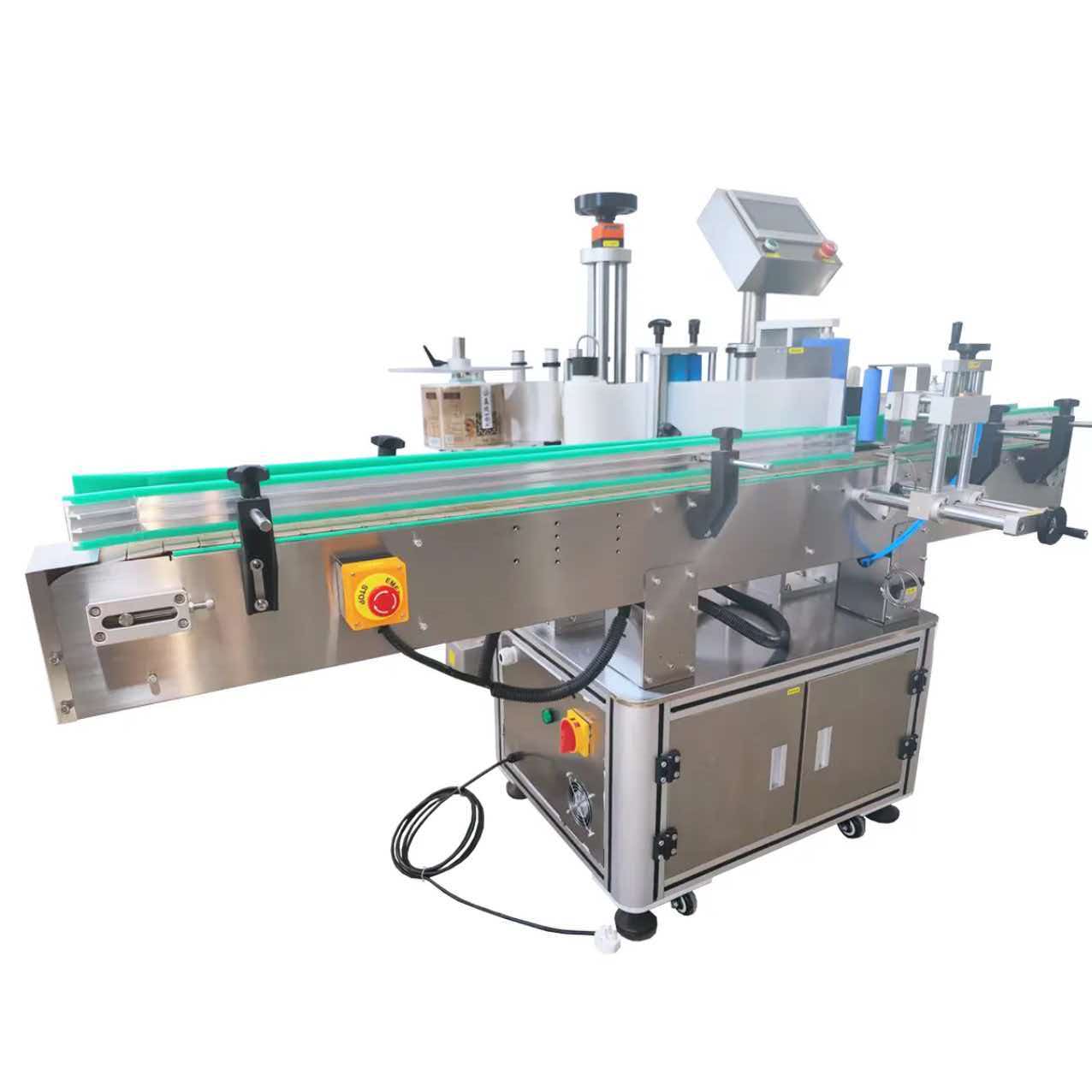 Round bottle labeling machine with transparent label sensor