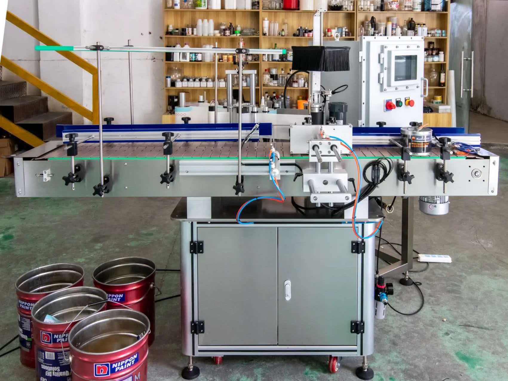 Custom bottle labeling machine for irregular containers