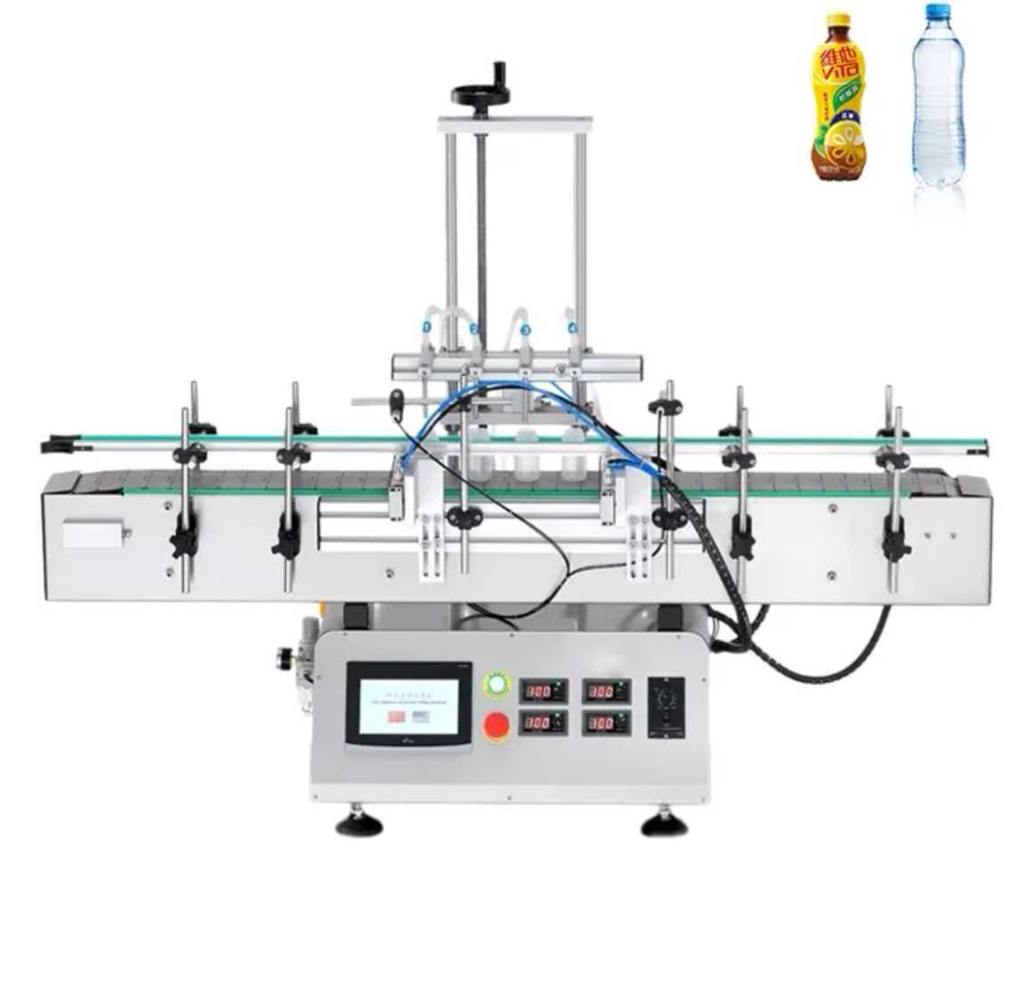Compact automatic liquid bottle filling machine